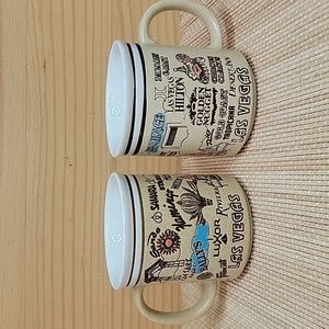 Vintage Las Vegas Casino Set of 2  Coffee Mugs 1992